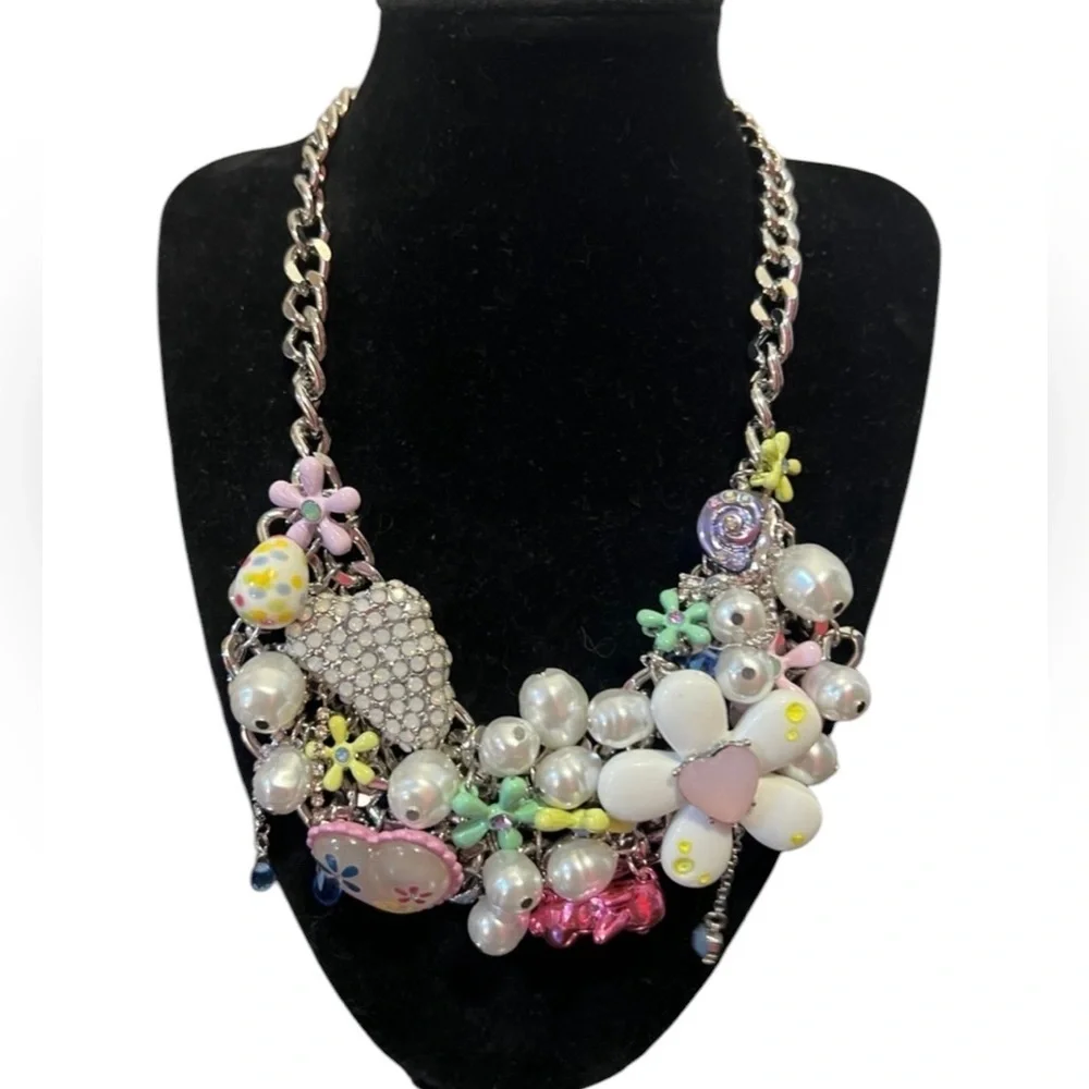 BETSEY JOHNSON Easter Hop To It Spring 2025 Revival Statement Necklace NEW NWT